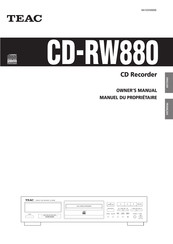 Teac CD-RW880 Manuel Du Propriétaire