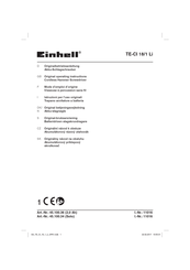 EINHELL TE-CI 18/1 Li Mode D'emploi D'origine