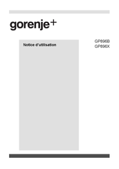 Gorenje GP896B Notice D'utilisation