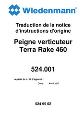 Wiedenmann Terra Rake 460 Notice D'instructions