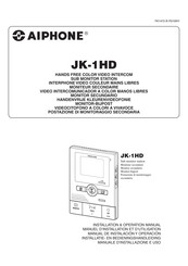 Airphone JK-1HD Manuel D'installation Et D'utilisation