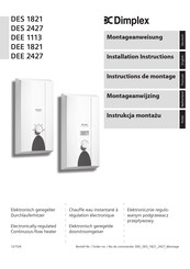 Dimplex DEE 2427 Instructions De Montage