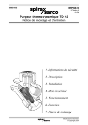 Spirax Sarco TD 42 Notice De Montage Et D'entretien