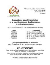 PSG UH-3000 Instructions Pour L'installation Et Le Fonctionnement