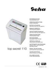 GEHA top secret 110 Notice D'utilisation
