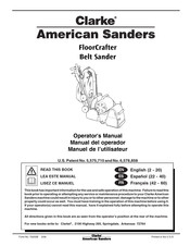 Clarke American Sanders FloorCrafter Manuel De L'utilisateur