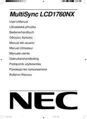 NEC MultiSync LCD1760NX Manuel Utilisateur