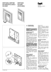 Bpt XC/200 Instructions Pour L'installation