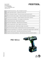 Festool PDC 18/4 Li Notice D'utilisation D'origine