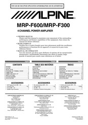 Alpine MRP-F600 Mode D'emploi