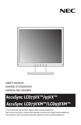 NEC AccuSync LCD73VXM Manuel D'utilisation