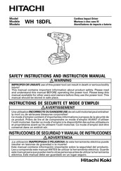 Hitachi WH 18DFL Instructions De Sécurité Et Mode D'emploi