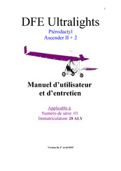 DFE Ptérodactyl Ascender II + 2 Manuel D'utilisateur