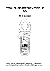 TurboTronic TT361 Mode D'emploi