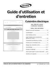 Crosley CCRE3860LWG Guide D'utilisation Et D'entretien