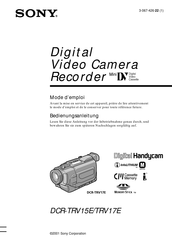 Sony DigitalHandycam DCR-TRV15E Mode D'emploi