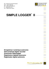 Chauvin Arnoux SIMPLE LOGGER II Notice De Fonctionnement