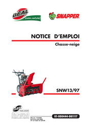 Snapper SNW13/97 Notice D'emploi