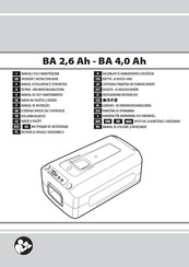 EMAK BA 2,6 Ah Manuel D'utilisation Et D'entretien