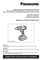 Panasonic EY7441 Instructions D'utilisation