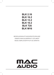 MAC Audio BLK 16.2 Mode D'emploi