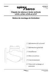 Spirax Sarco LCV3 Notice De Montage Et D'entretien