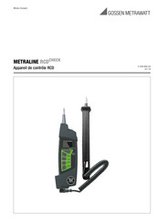 Gossen MetraWatt METRALINE RCDCHECK Mode D'emploi