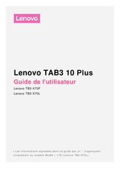 Lenovo TB3-X70F Guide De L'utilisateur