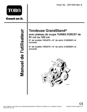 Toro GrandStand 74534TE Guide De L'utilisateur