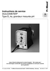 ProMinent DULCOMETER D 4a Instructions De Service