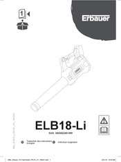 Erbauer ELB18-Li Traduction Des Instructions D'origine