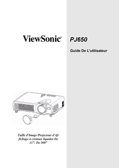 ViewSonic PJ650 Guide De L'utilisateur