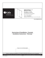 Kalia DISTINK DR1742 Série Instructions D'installation - Garantie