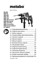 Metabo SBE 85 Notice Originale