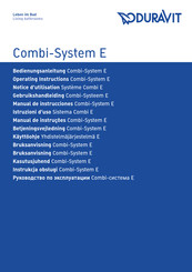 DURAVIT Combi-System E Série Notice D'utilisation