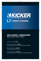 Kicker SOLO-BARIC L7 Série Manuel D'utilisation