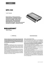 Bosch Blaupunkt MPA 500 Instructions De Montage