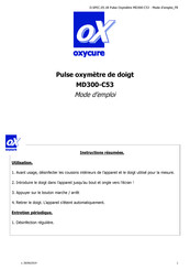 oxycure MD300-C53 Mode D'emploi