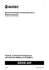 Autec AIR Série Manuel D'utilisation Et D'entretien