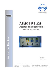 Atmos 506.5860.0 Notice D'utilisation