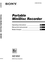 Sony MZ-B50 Mode D'emploi