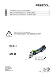 Festool OSC 18 Notice D'utilisation D'origine