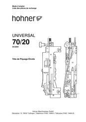 Hohner UNIVERSAL 70/20 Mode D'emploi