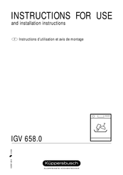Kuppersbusch IGV 658.0 Instructions D'utilisation Et Avis De Montage
