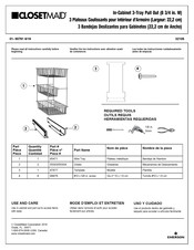 Closetmaid 32105 Mode D'emploi Et Entretien