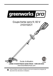 GreenWorks Pro 2103102CT Guide D'utilisation