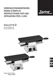 Spring Raclette 2+ Mode D'emploi