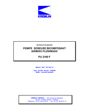 Kremlin Rexson PU 2160 F Notice D'utilisation