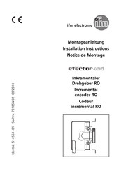IFM Electronic Efector 400 RO6346 Notice De Montage