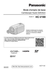 Panasonic HC-V180 Mode D'emploi De Base